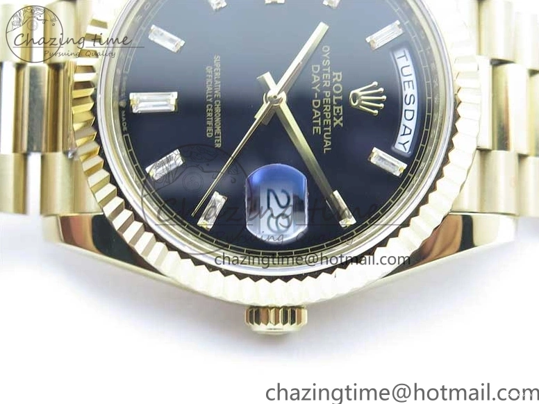 BP Black on Dial A2836 YG YG New 904 Crystal Bracelet President Dial Version 40mm Markers T 228239 Day-Date 1227